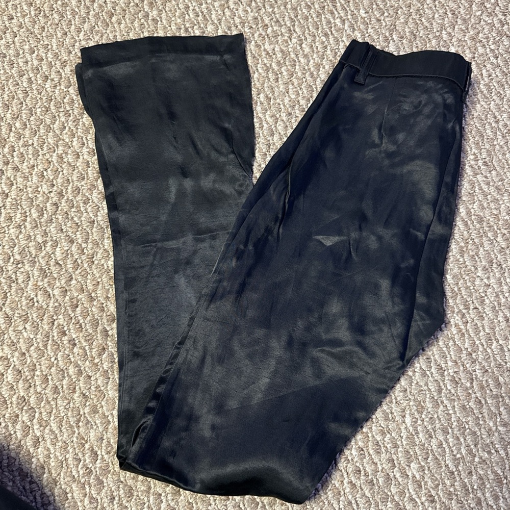 Zara Women's Midnight Black Satin Pants